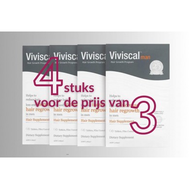Viviscal Man Haargroei supplement Man 4 mnd. voor de prijs van 3! (4x 60st.)